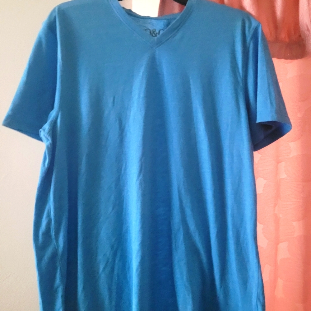 PD& C Blue V-Neck Men's Shirt